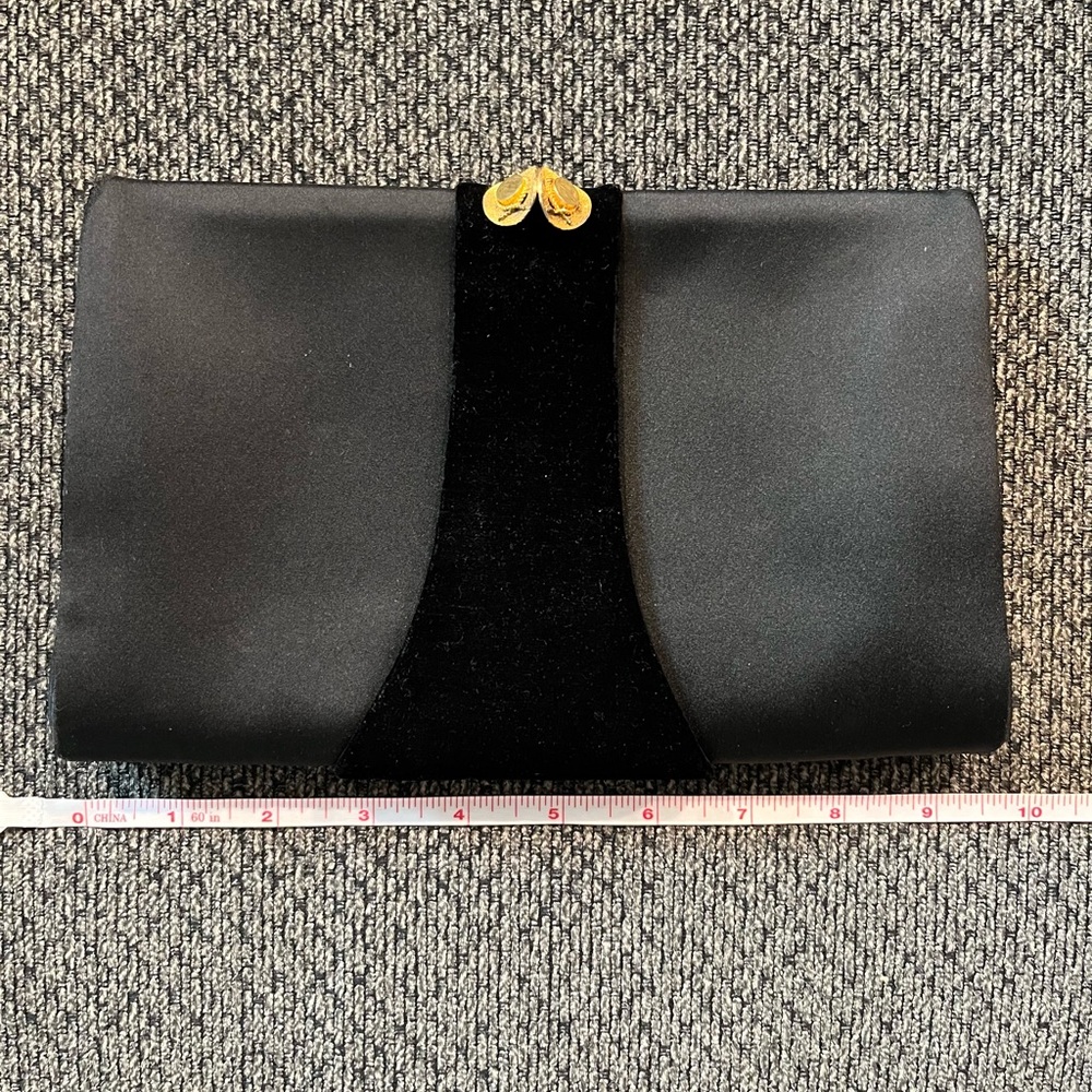 Vintage Black Clutch with Gold Accents